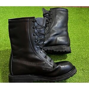 Vintage '93 PJ RO Search US Air Force Issued Black Leather Combat Boots 8.5 WIDE